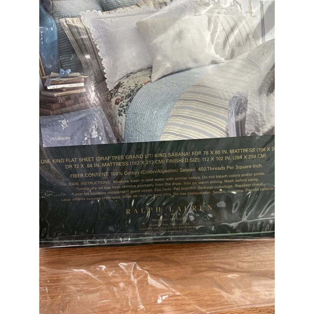 Vintage Lauren Ralph Lauren Villandry Floral King Sheet Set- Flat & Fitted NEW